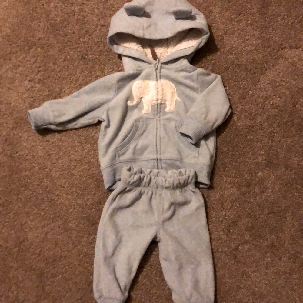Soft blue baby outfit size 3mo